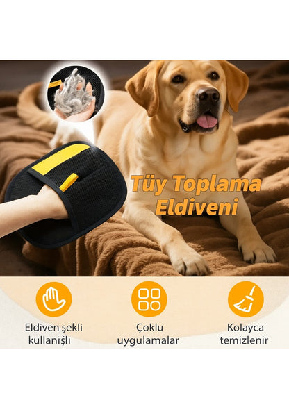 Patiboo Yıkanabilir Statik Kedi & Köpek Tüy Toplama Eldiveni (24x16.5 cm)