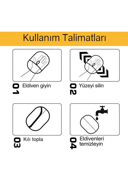 Patiboo Yıkanabilir Statik Kedi & Köpek Tüy Toplama Eldiveni (24x16.5 cm)