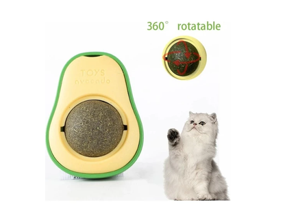 Patiboo Avokado Tasarımlı Yapışkanlı Kedi Nanesi Topu – 360 Derece Dönen Doğal Catnip Oyuncağı