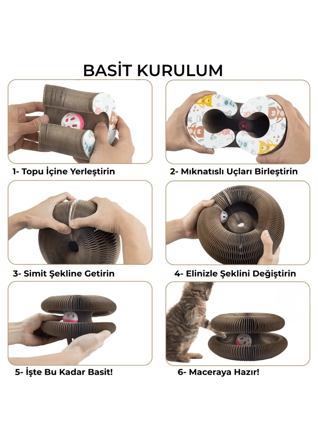 🐾 Patiboo™ Akıllı Tırmalama ve Oyun Yatağı