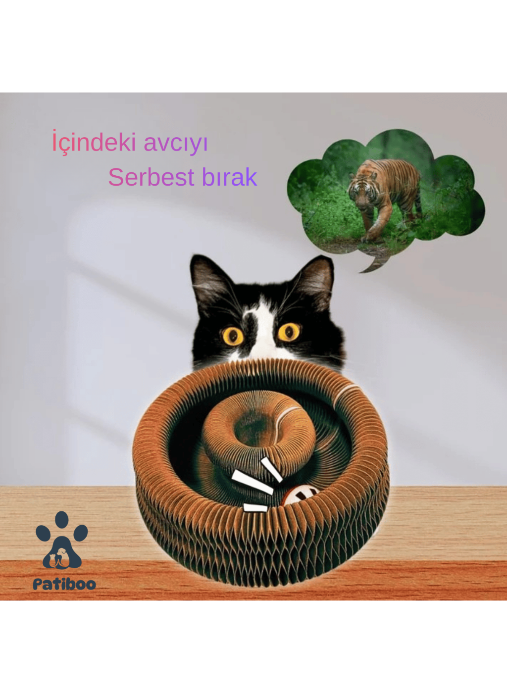 🐾 Patiboo™ Akıllı Tırmalama ve Oyun Yatağı